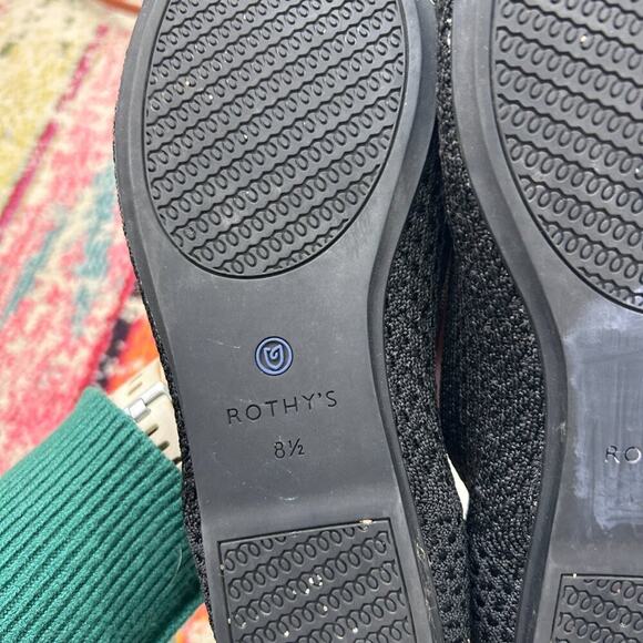 Rothy's Black Lightweight Knit Slip On Honeycomb Round Toe Flats 8.5 - Picture 9 of 10